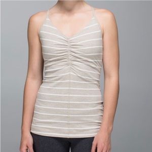 Lululemon Open Your Heart Tan Striped Tank Top